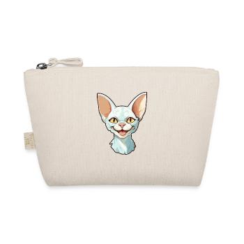 Devon Rex Cat Cartoon Watercolor Illustration - Organic Pouch - nature - Front