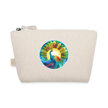 Peacock Colorful Watercolor Animal Illustration - Organic Pouch - nature - Front