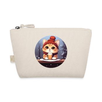Cat at the Christmas market - Organic Pouch - nature - Front
