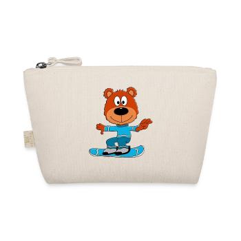 SNOWBOARD - WINTERSPORT - TEDDY - BÄR - Bio-Täschchen - Natur - Vorne