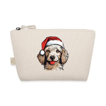 Chien mignon avec cadeau Kawaii chapeau de père Noël - Trousse biologique - nature - Devant