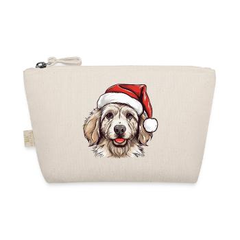 Chien mignon avec cadeau Kawaii chapeau de père Noël - Trousse biologique - nature - Devant
