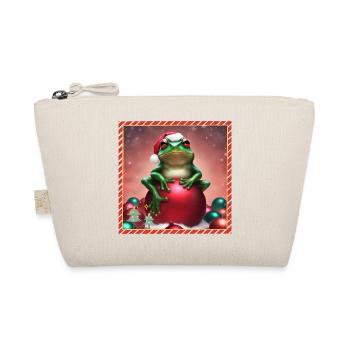 Frosch mit Weihnachtskugel 3 - Bio-Täschchen - Natur - Vorne