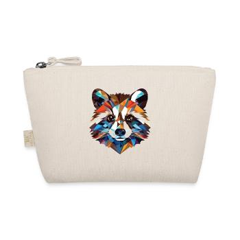 Raccoon Colorful Watercolor Animal Illustration - Organic Pouch - nature - Front