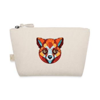 Red Vari Lemur Colorful Watercolor Animal Cartoon - Organic Pouch - nature - Front