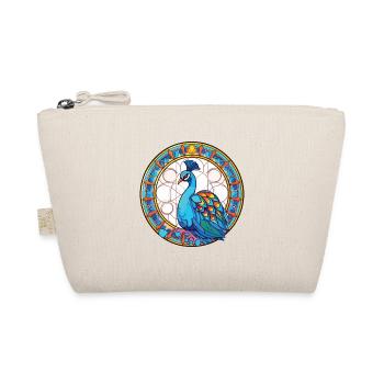 Peacock Colorful Watercolor Animal Illustration - Organic Pouch - nature - Front