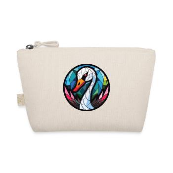 Schwarzer Schwan Buntes Aquarell Tier Illustration - Bio-Täschchen - Natur - Vorne