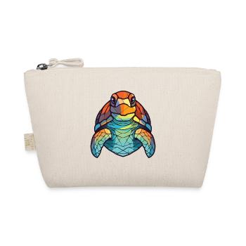 Turtle Colorful Watercolor Animal Pet Illustration - Organic Pouch - nature - Front