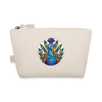 Peacock Colorful Watercolor Animal Illustration - Organic Pouch - nature - Front
