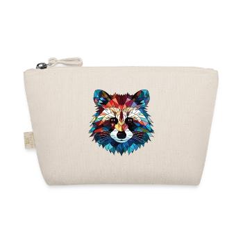 Raccoon Colorful Watercolor Animal Illustration - Organic Pouch - nature - Front