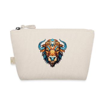 Buffalo Colorful Watercolor Animal Illustration - Organic Pouch - nature - Front
