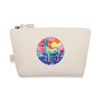 Pony Baby Horse Colorful Watercolor Animal Cartoon - Organic Pouch - nature - Front