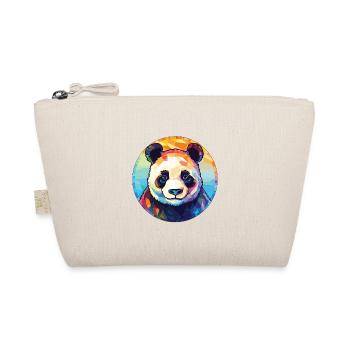 Panda Colorful Watercolor Animal Pet Illustration - Organic Pouch - nature - Front