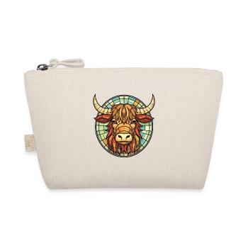 Highland Cow Colorful Watercolor Animal Cartoon - Organic Pouch - nature - Front