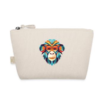 Monkey Marmoset Colorful Watercolor Animal Cartoon - Organic Pouch - nature - Front