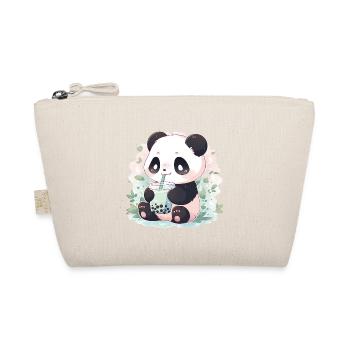 Kawaii panda bubble tea boba tea - Organic Pouch - nature - Front
