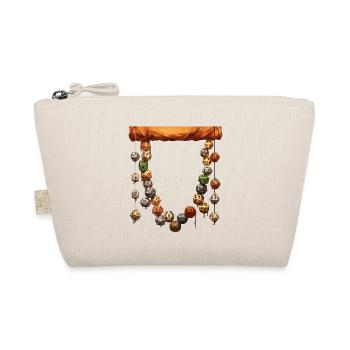 Large Necklace of Role-Playing Dice W20 - Organic Pouch - nature - Front