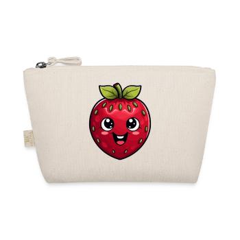 Süße lustige Erdbeere Sommer Kawaii Geschenk - Bio-Täschchen - Natur - Vorne