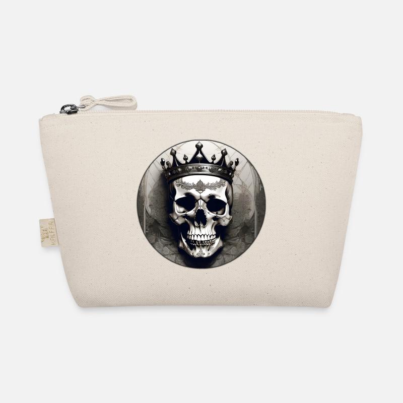 Grinsender Totenkopf mit Krone Bio-Täschchen