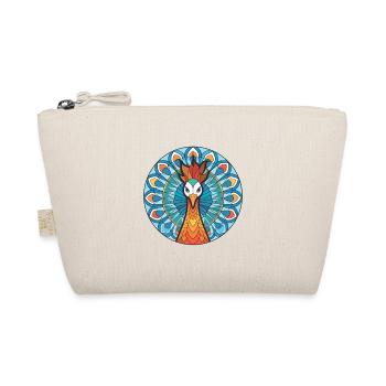 Peacock Colorful Watercolor Animal Illustration - Organic Pouch - nature - Front