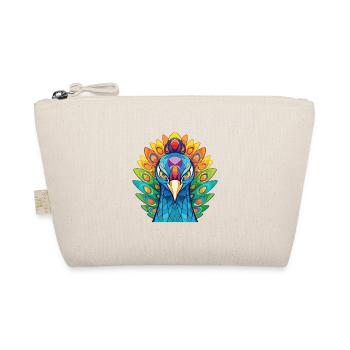 Peacock Colorful Watercolor Animal Illustration - Organic Pouch - nature - Front