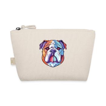 Englische Bulldogge Hund buntes Aquarelltier - Bio-Täschchen - Natur - Vorne