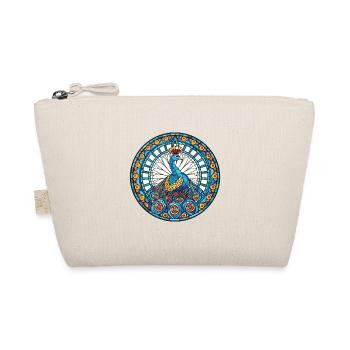 Peacock Colorful Watercolor Animal Illustration - Organic Pouch - nature - Front
