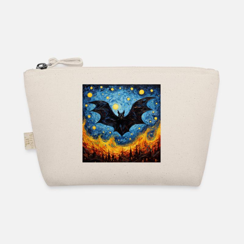 Bat, Van Gogh, Starry Night, Animal Organic Pouch
