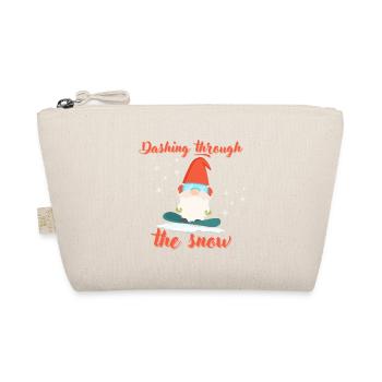 Snowboard Winter Fun Gnome Snowboarder Gift - Organic Pouch - nature - Front