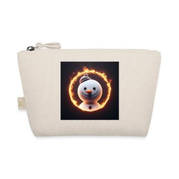 Schneemann blickt durch Feuerring - Bio-Täschchen - Natur - Vorne