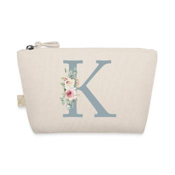 K| Monogramme | Eucalyptus Pastel Fleur Bleu - Trousse biologique - nature - Devant