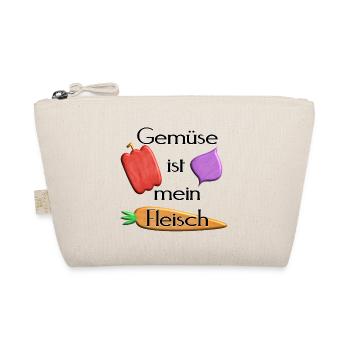 Gemüse - Gemüse ist mein Fleisch -schwarze Schrift - Bio-Täschchen - Natur - Vorne