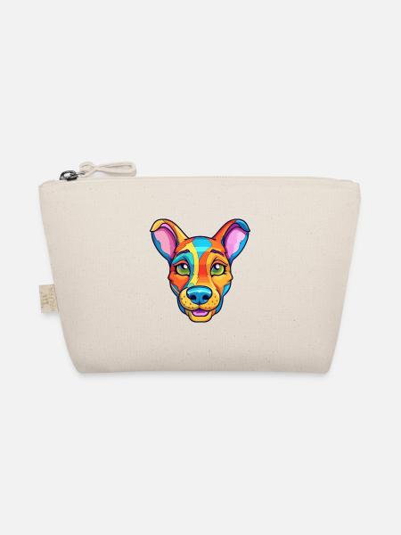 Kangaroo Dog Breed Cartoon Kawaii Illustration - Organic Pouch - nature - Front