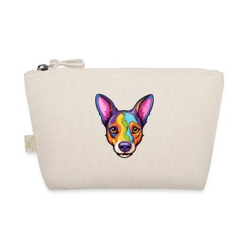Rat Terrier Dog Breed Cartoon Kawaii Illustration - Organic Pouch - nature - Front