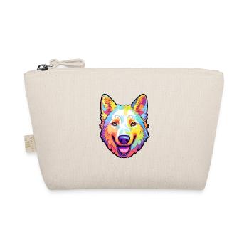 White Shepherd Dog Breed Cartoon Kawaii Illustrati - Organic Pouch - nature - Front