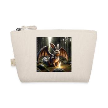 Fire Breathing Bunny Dragon #15 - Organic Pouch - nature - Front
