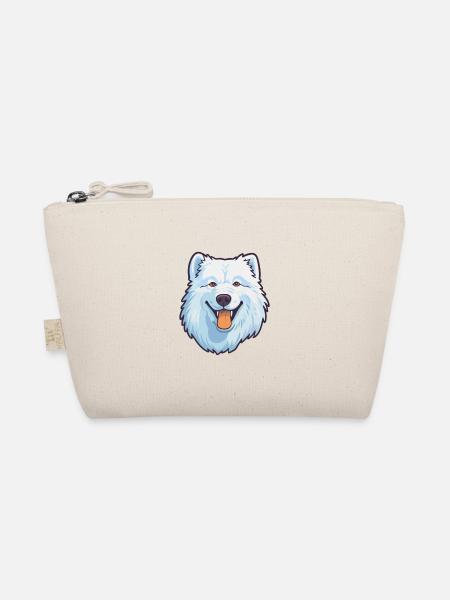 Samoyed Dog Breed Cartoon Kawaii Illustration - Organic Pouch - nature - Front