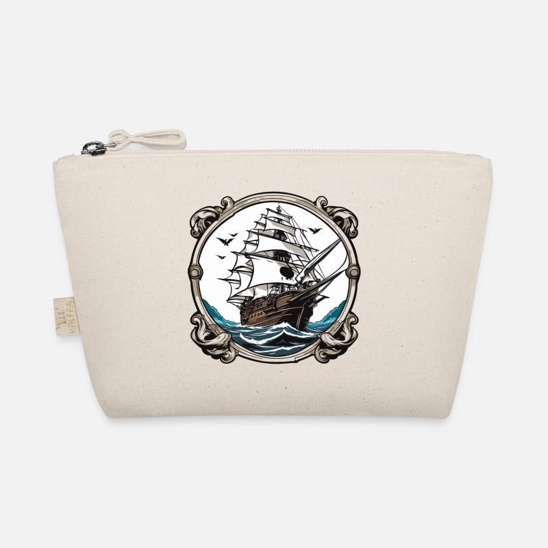 Piraten Schiff / Boot / Meer / Ocean / Wellen - Bio-Täschchen - Natur