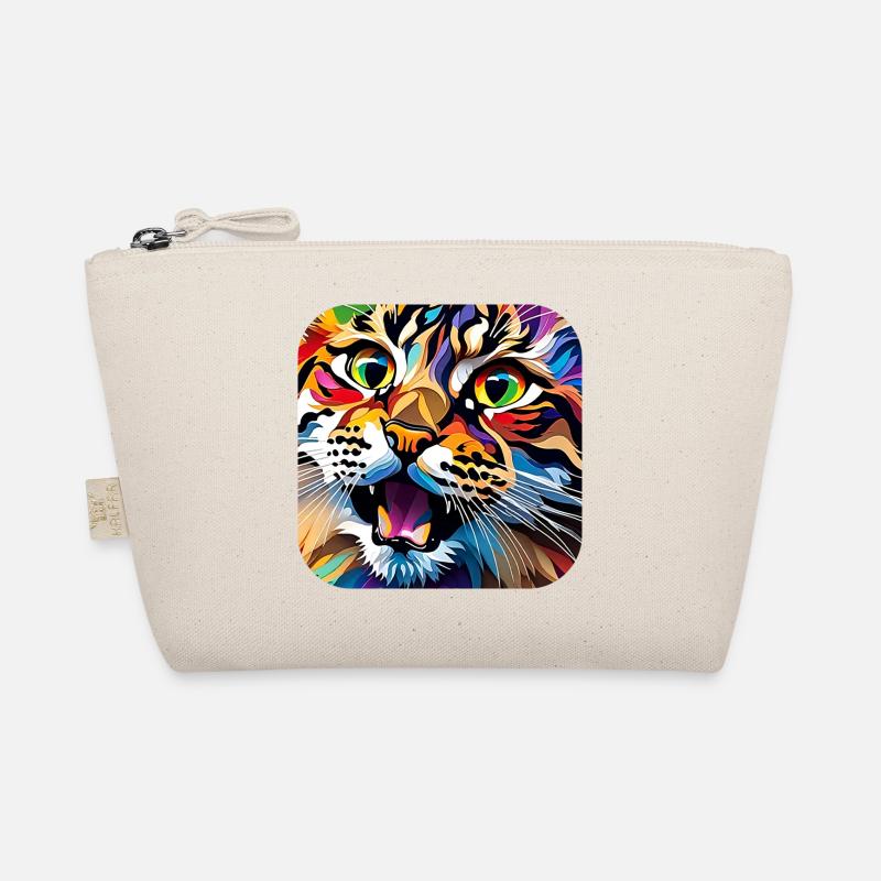 Colorful Cat Portrait Organic Pouch