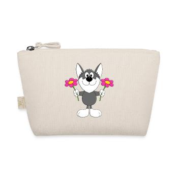 BLUMEN - HUSKY - SCHLITTENHUND - HUND - TIER - Bio-Täschchen - Natur - Vorne