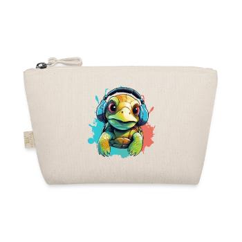 Turtle with headphones Turtles - Organic Pouch - nature - Front