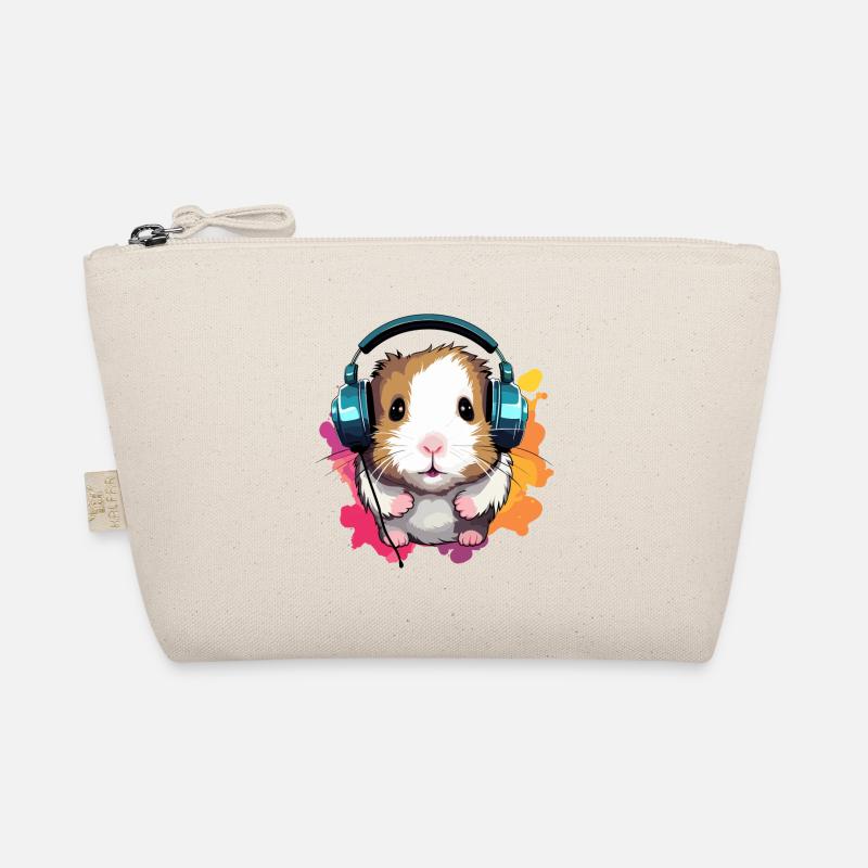 Hamster with headphones Dwarf Hamster Golden Hamster Organic Pouch