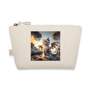 Fire Breathing Kitty Dragon #01 - Organic Pouch - nature - Front