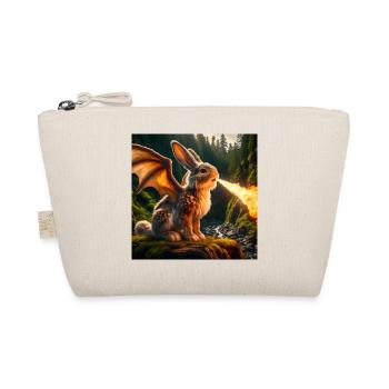 Fire Breathing Bunny Dragon #22 - Organic Pouch - nature - Front