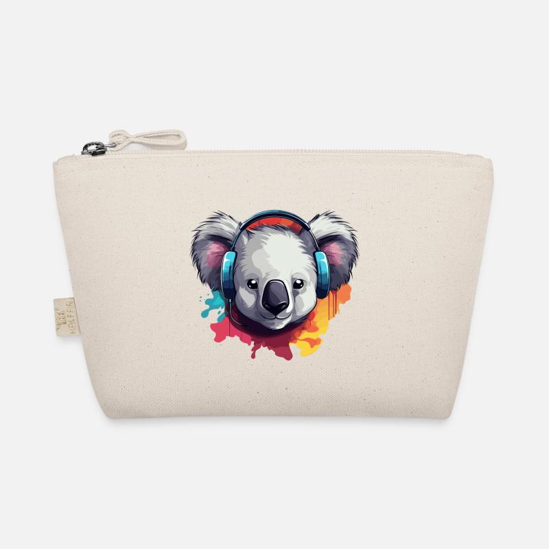 Koala with headphones Koala Bear Organic Pouch