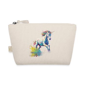 Einhorn in Farbpalette - Bio-Täschchen - Natur - Vorne