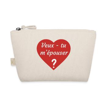 Proposition mariage veux tu m'épouser cœur rouge - Trousse biologique - nature - Devant