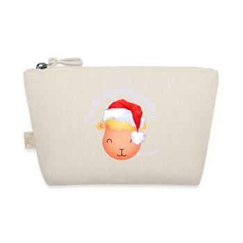 Frohe Weihnachten Weihnachtsschaf Lamm hell - Bio-Täschchen - Natur - Vorne