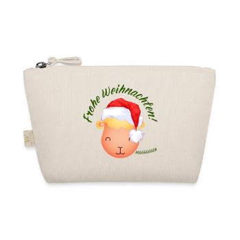 Frohe Weihnachten Weihnachtsschaf grün - Bio-Täschchen - Natur - Vorne