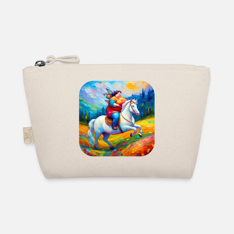 Niedliche dicke Moppel Fee mit Einhorn Bio-Täschchen